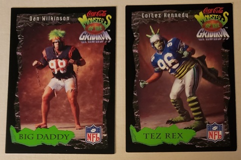 1994 Classic Pro Line Live Coca-Cola Monsters of the Gridiron 2 different Cards