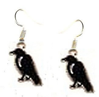 GP ENAMEL HALLOWEEN RAVEN EARRINGS 13H (PLEASE READ DESCRIPTION