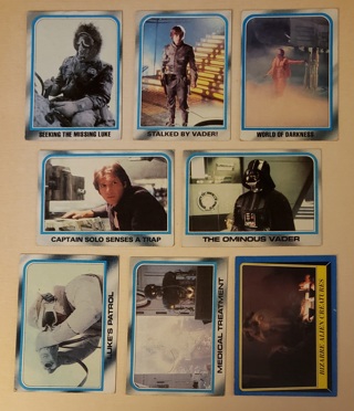 8 Vintage Topps Star Wars Cards - 7 1980 Empire Strikes Back & 1 1983 Return of the Jedi