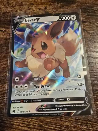 Pokemon Eevee V 108/159 holo rare card