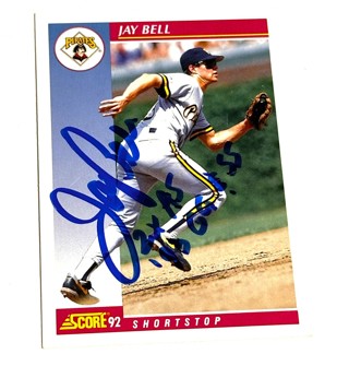 Autographed 1992 Score Pittsburgh Pirates Baseball Card #180 Jay Bell