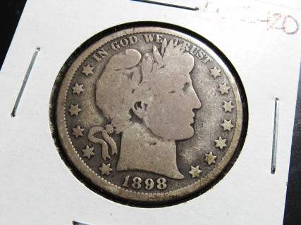 ★★ 1898 BARBER HALF DOLLAR G/G ★★ **90% SILVER**