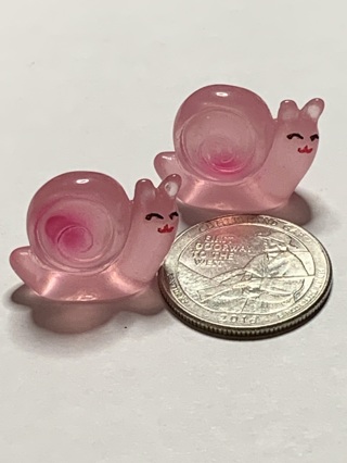 SNAILS~#10~PINK~SET OF 2 SNAILS~GLOW IN THE DARK~FREE SHIPPING!