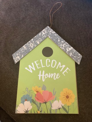 Welcome Home Bird House Decorative Sign