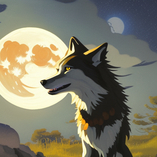 Listia Digital Collectible: Wolf at night hunt