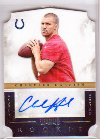 Chandler Harnish, 2012 Panini ROOKIE AUTOGRAPH Die-Cut Card #211, Indianapolis Colts, 469/499, (L2