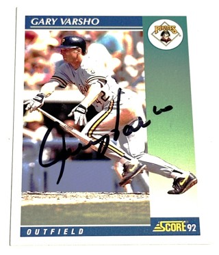 Autographed 1992 Score Gary Varsho Pittsburgh Pirates #481 Baseball Card