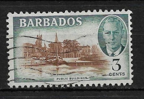 1950 Barbados Sc218 3¢ Public buildings