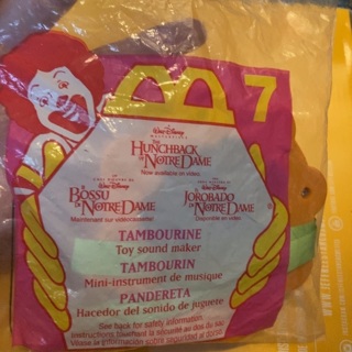 Vintage 1996 McDonald’s hunchback of Norte dame tambourine toy