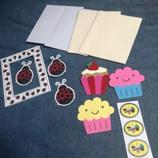 2 DIY Card Kits Cupcakes and Ladybugs, free mail