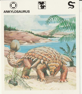 Vintage 1975 Leisure Books Animal Card: crdgin2: ANKYLOSAURUS