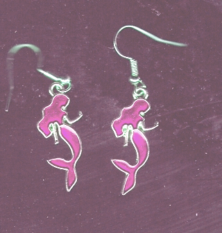 GP ENAMEL PINK MERMAID EARRINGS #5 (PLEASE READ DESCRIPTION