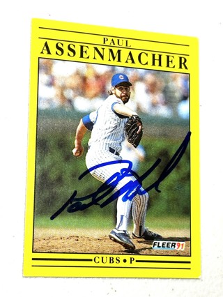Autographed 1991 Fleer - #413 Paul Assenmacher Chicago Cubs