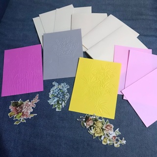 3 Kits for Cards with Envelopes, Embossed Papers, Free Mail