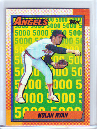 Nolan Ryan, 1990 Topps 5000 Strikeouts Baseball Card #3, California Angels, HOFr, (L4