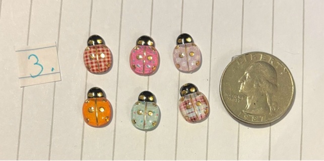 6pc lady bug flat backs