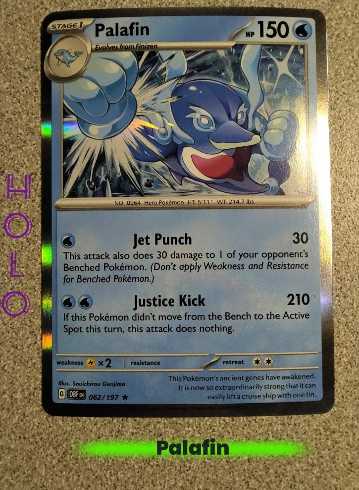 Free: 2023 PALAFIN Foil Hologram Pokemon 062/197