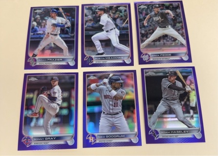 2022 Topps Chrome Update purple refractor lot