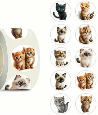 ↗️NEW⭕(10) 1" ADORABLE KITTEN STICKERS!!⭕CAT