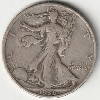 1936 Walking Liberty Half Dollar 90% Silver U.S. Fifty Cent Coin