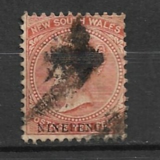 1897 New South Wales Sc96A 9p surcharge on 10p Victoria used