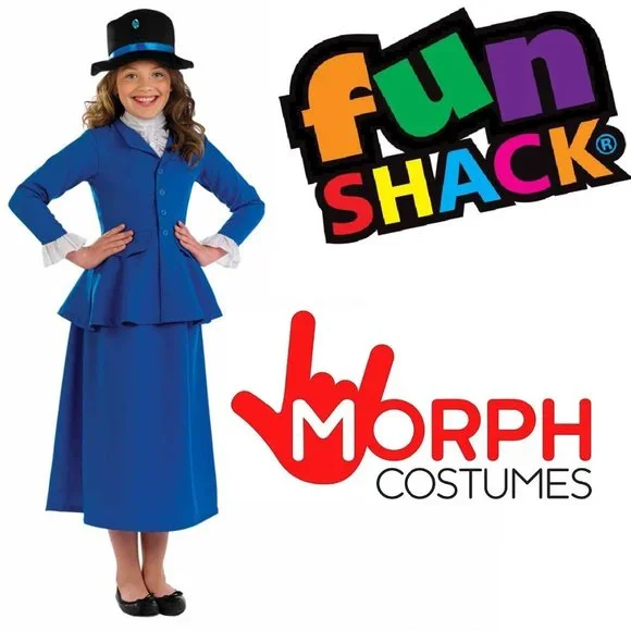 NEW CHILDREN'S MORPH COSTUMES x FUN SHACK MAGIC VICTORIAN ENGLISH NANNY COSTUME