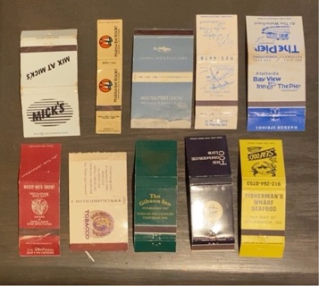 TEN DIFFERENT VINTAGE MATCHBOOK COVERS 