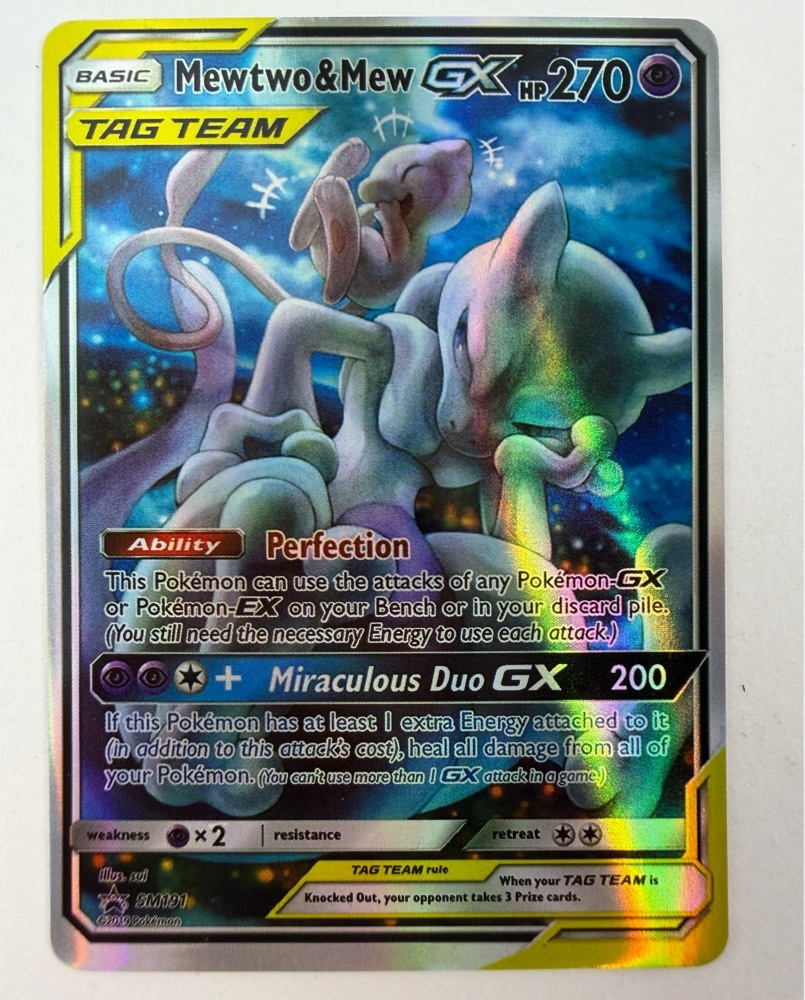 Free: ✯Pokémon TCG Mewtwo & Mew GX SM191 Sun & Moon Promo Ultra Rare Proxy Placeholder Fanmade✯ 