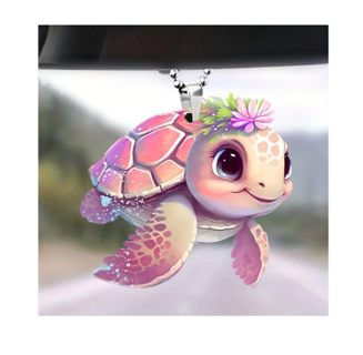 Cute 1PC Pink Flower Turtle Bag And Keychain Accessories