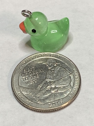 DUCK~#41~GREEN~1 DUCK ONLY~CHARM & GLOW IN THE DARK~FREE SHIPPING!