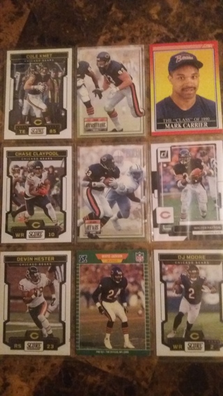 set of 9 chicago bears football cards free shipping