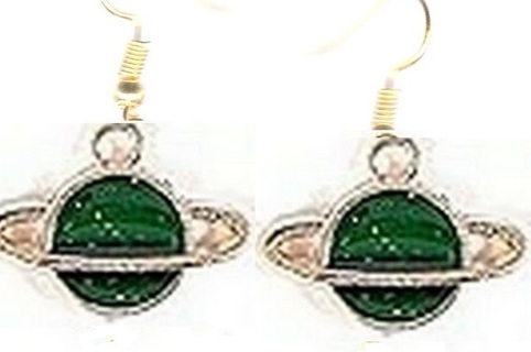 GP ENAMEE GREEN PLANET EARRNGS (PLEASE READ DESCRIPTION