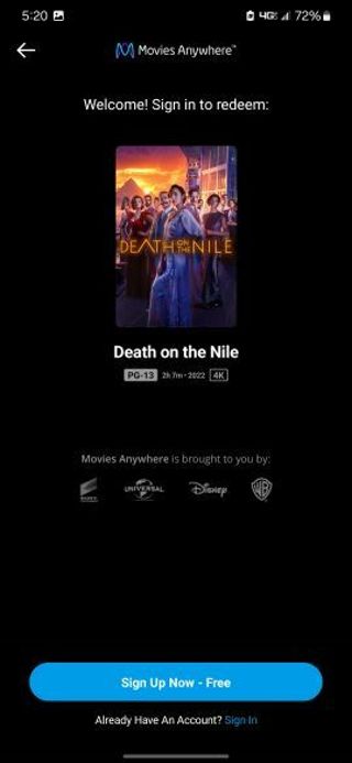 Death on the nile Digital HD movie code MA/VUDU/iTunes