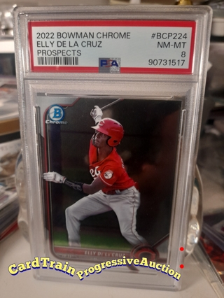 2022 Bowman Chrome Elly De La Cruz PSA 8 Rookie Prospects Chrome Progressive Read: