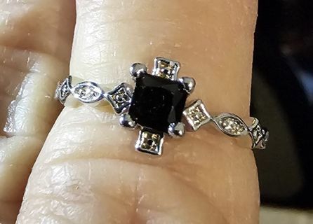 Black Square Zirconia Ring - 5