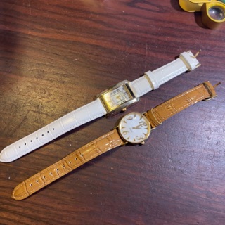 Pair of Ladies Watches Leather Bands 