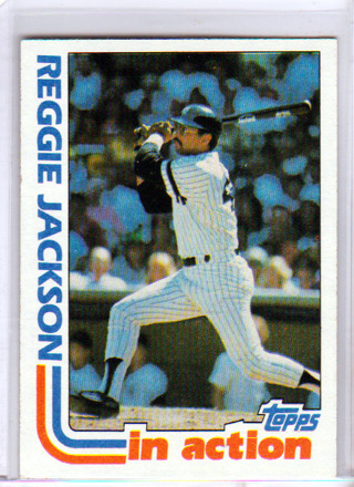 Reggie Jackxon In Action, 1982 Topps Card #301, New York Yankees, (L4