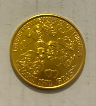 1971 Gold Plated Disney Coin Mickey Minnie Mouse Flinstones Donald Duck See Other Auctions 