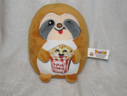 YUMMEEZ Squishes Plush Toy Sloth holding 'Sloth Corn' 6"