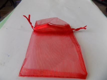 Red organdy drawstring bag # 2