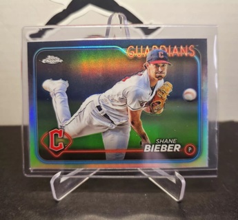 SHANE BIEBER 2024 Topps Chrome ⚾️ REFRACTOR #149 CLEVELAND GUARDIANS