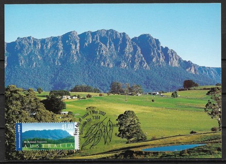 2002 Australia Sc2056 Tourist Attractions: Mt. Roland, Tasmania maxi card