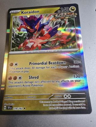 Pokemon Koraidon holo rare card 119/162