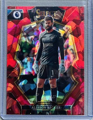 2022-23 Panini Select Alisson Becker Mezzanine Red Cracked Ice Card #105 LFC