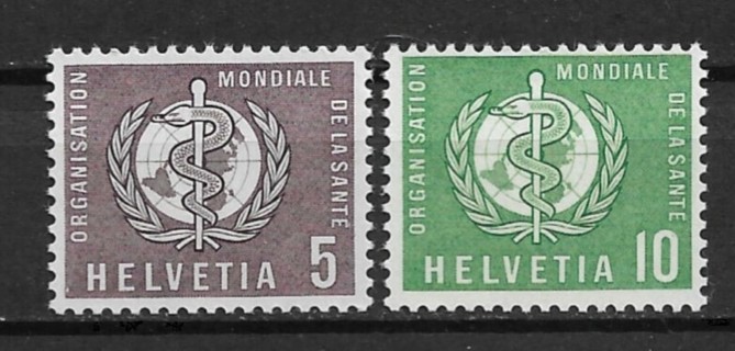 1957 Switzerland Sc5O26-7 World Health Organization MNH set of 2