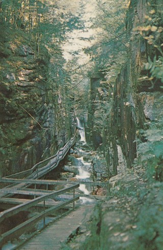 Vintage Unused Postcard: a: The Flume Gorge, Franconia Kotch, NH