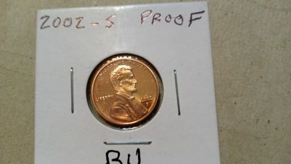 2002-S PROOF BEAUTIFUL UNCIRCULATED LINCOLN PENNY.. HIGHEST BIDDER WINS