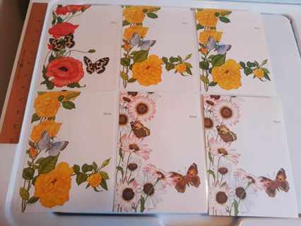  Fold & Seal Notes - Floral/Butterfly Design