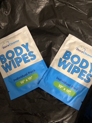 BNIP 2 Packs Of Rinse Free Body Cloths. Size 10”x 10”. Great For Gym, Travel, OnThe Go