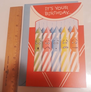 Funny Happy Birthday Card w/Envelope (Candles)